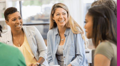 Group of women sat talking