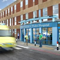 Generic image of the front of a hospital