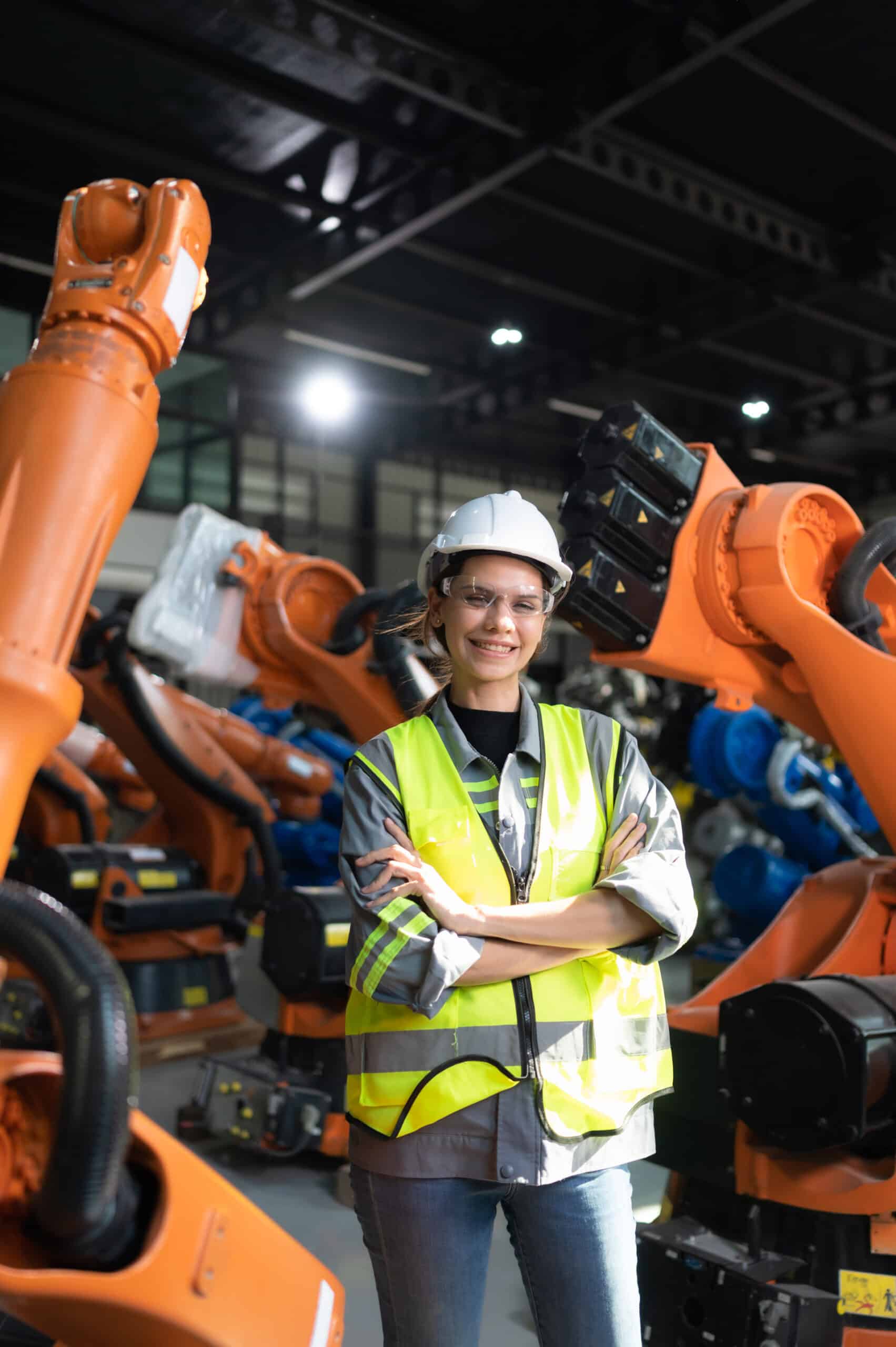 person smiling in a factory