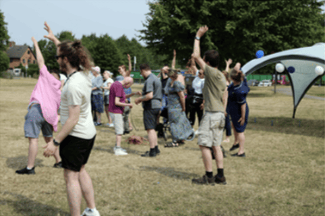 Care Provider Olympics image of people stretching