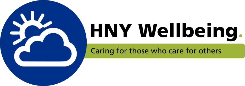 HNY Wellbeing logo with a strapline that says: "Caring for those who care for others"