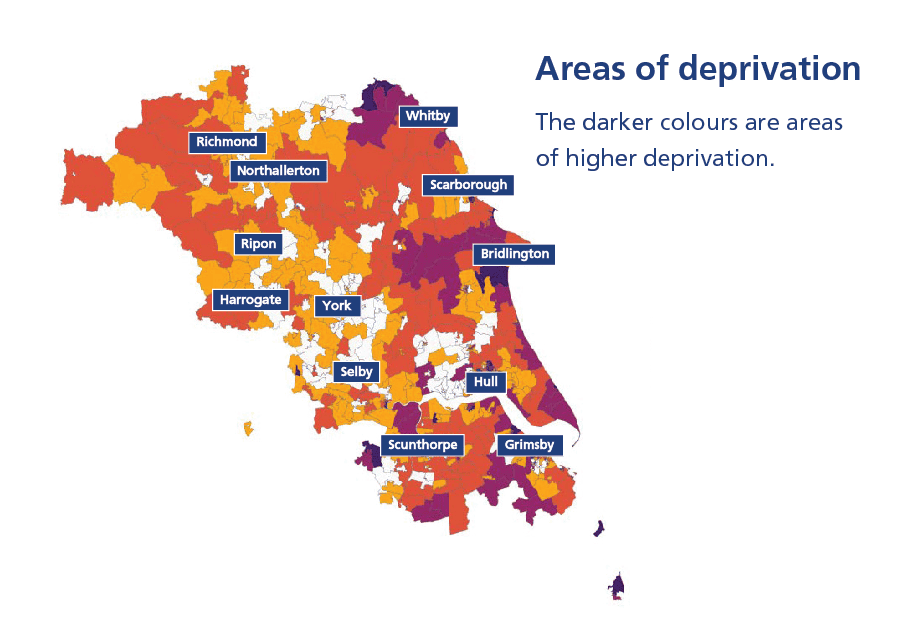 Image of Areas of deprivation across Humber and North Yorkshire