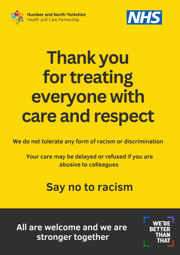 Poster against racism or discrimination. Image is purely decorative