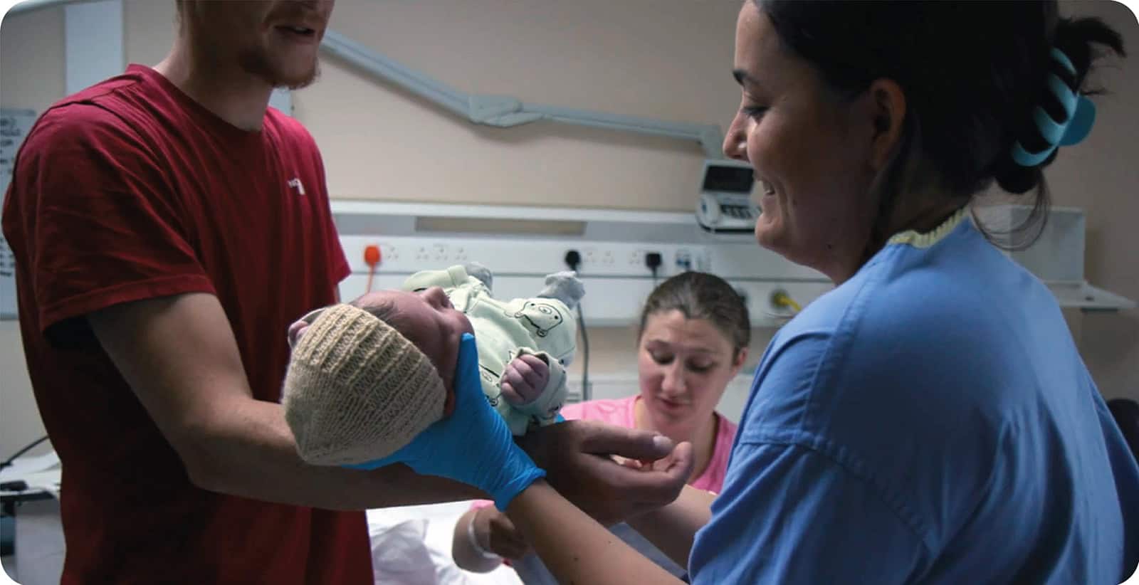 The team at a maternity unit in West Yorkshire help a woman deliver her baby